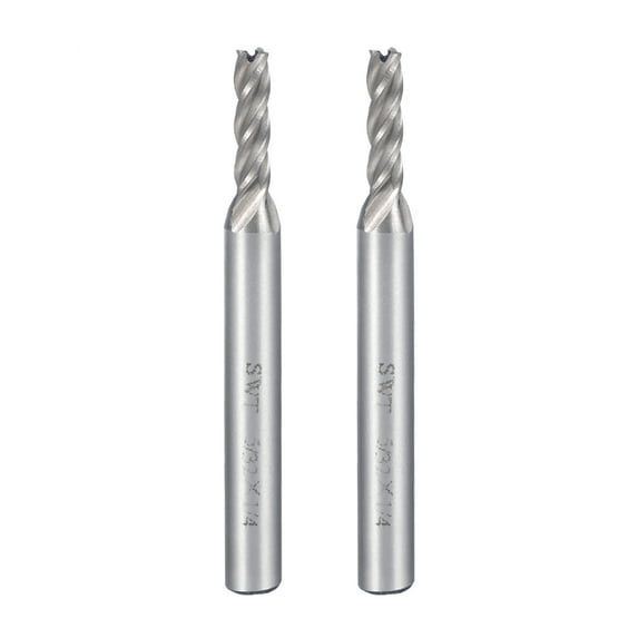 Unique Bargains 2Pcs 1/16" Cutting Spiral Drill Bit Straight End Mill Cutter 1/4" Shank 5/32"x1/4"