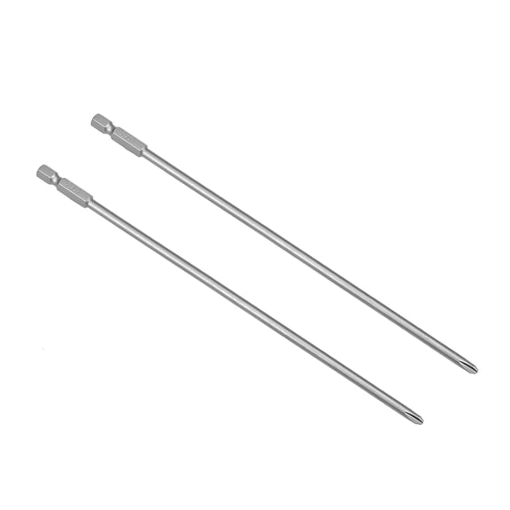 Unique Bargains 2Pcs 1/4 inch Hex Shank 200mm Length Phillips 4.5PH2 Magnetic Screw Driver S2 Screwdriver Bit
