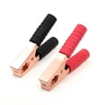 thumbnail image 1 of Unique Bargains 2Pcs 142mm Plastic Coated Copper Plated Car Battery Test Alligator Clip 300V, 1 of 1