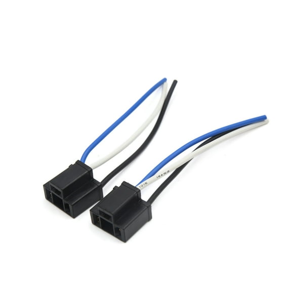 Unique Bargains 2Pcs 3-Wires Car H4 Foglight Headlight Extension Wire Harness Socket Connector