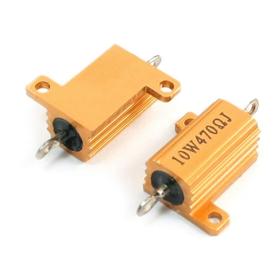 Unique Bargains 2Pcs 470 Ohm 10 Watt Aluminum Shell Clad Wire Wound Power Resistors