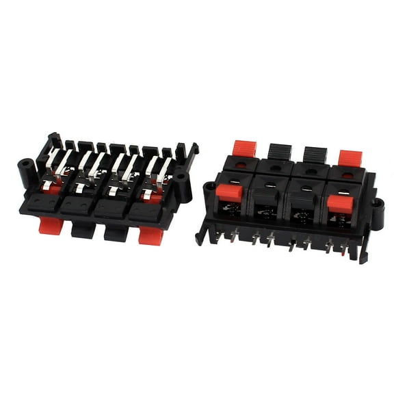 Unique Bargains 2Pcs 64x40x20mm 8 Positions Push in Jack Spring Load Speaker Terminals