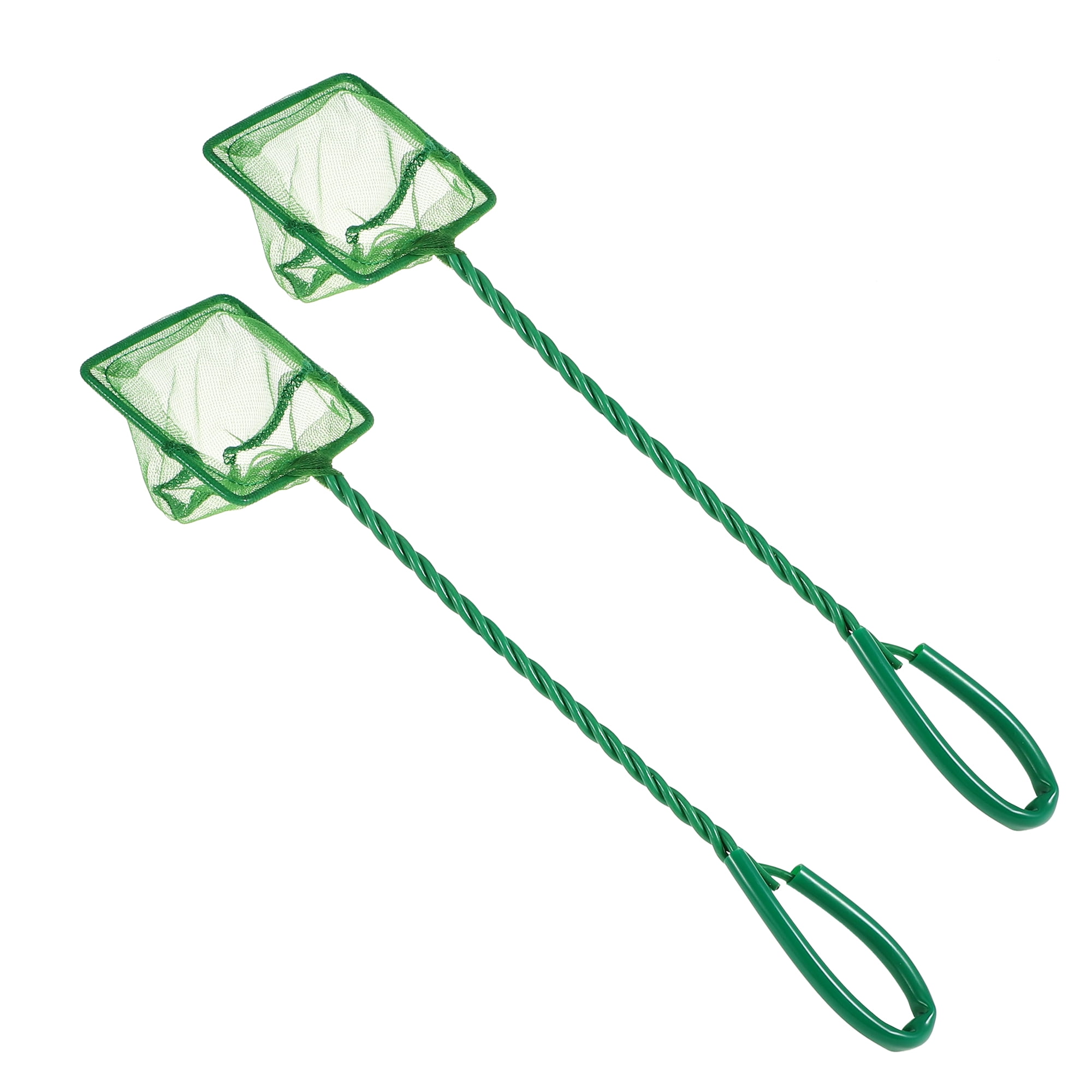 Unique Bargains 2Pcs Aquarium Fine Fish Net Tank Accessories  Green 3''