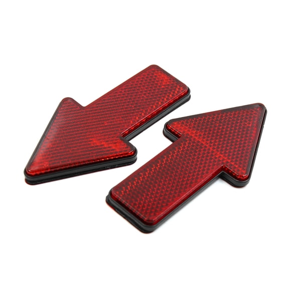 Unique Bargains 2Pcs Arrow Shape Adhesive Car Warning Reflector Sticker Red
