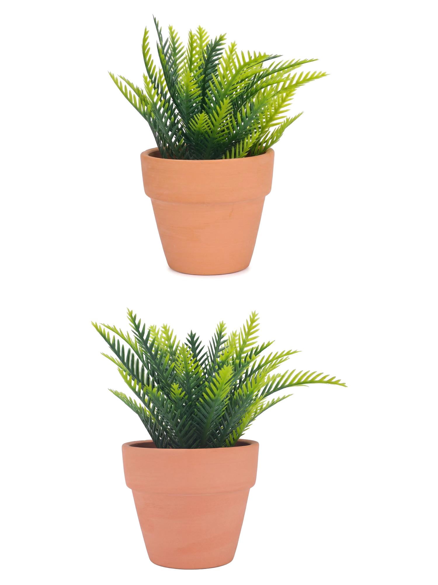 Unique Bargains 2Pcs Artificial Sago Palm Plant 6.3" Gray-Green Light Green