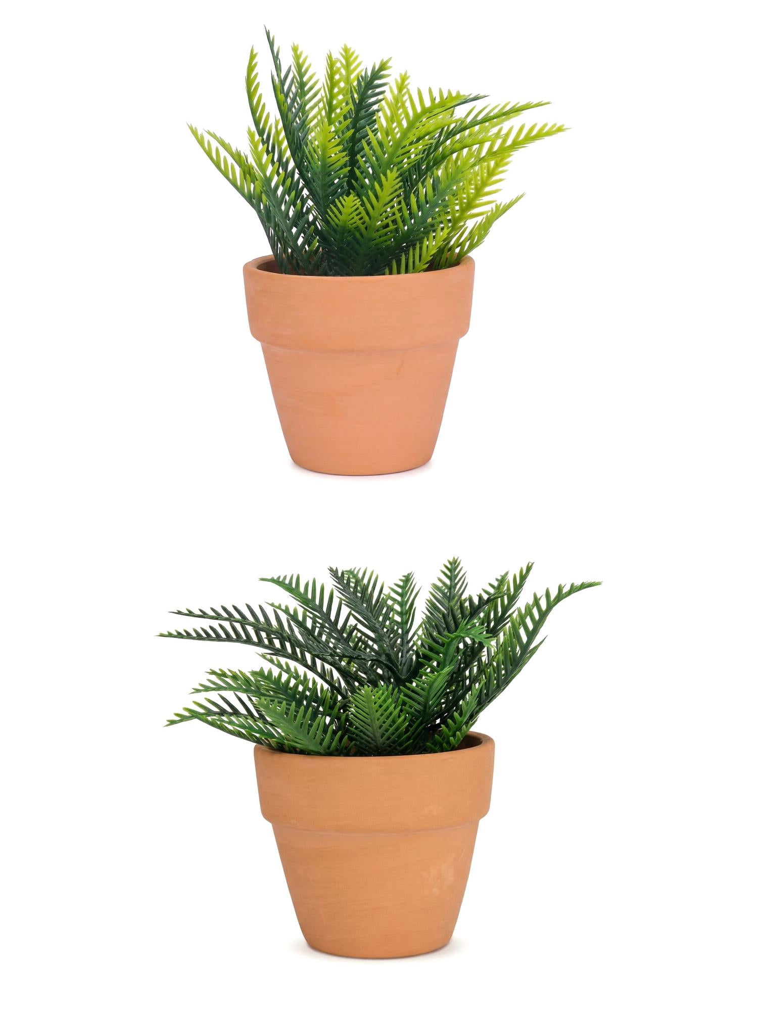 Unique Bargains 2Pcs Artificial Sago Palm Plant 6.3" Light Green Dark Green