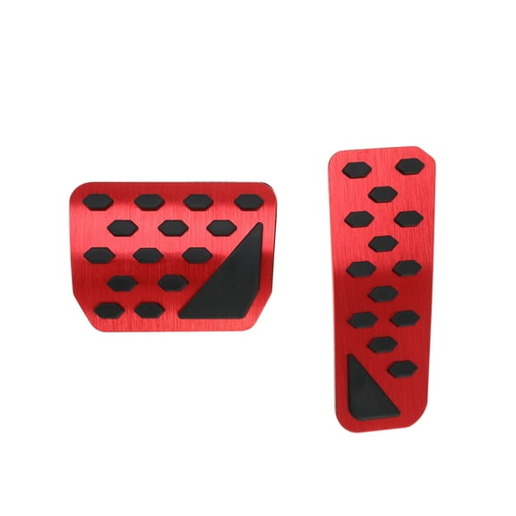 Unique Bargains 2Pcs Auto Foot Pedals Pads Foot Accelerator Pedal Brake Pedal Covers for Jeep Grand Cherokee 2022-2025 Aluminum Alloy Red