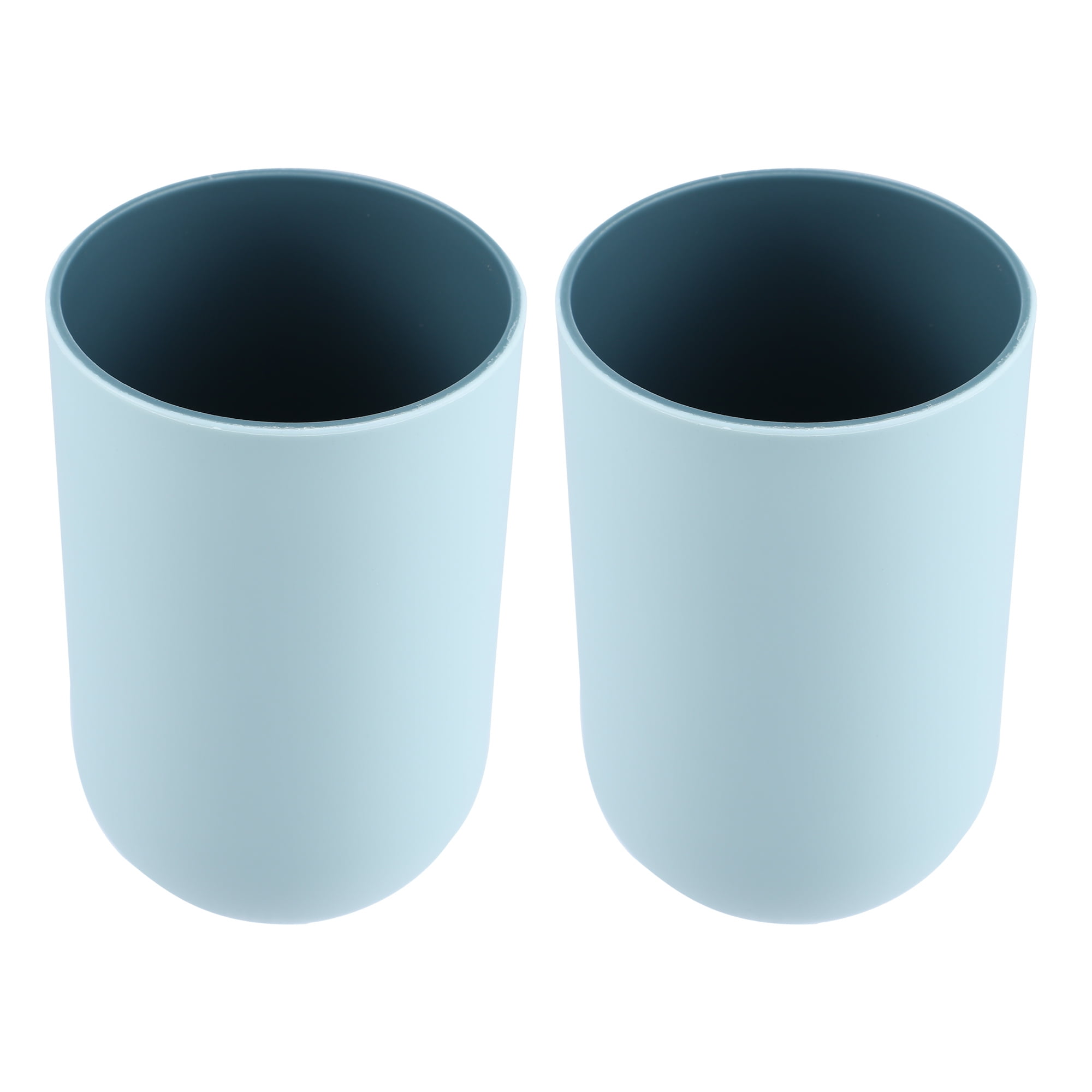 Unique Bargains 2Pcs Bathroom Cups Tumblers for Bathroom Bathroom Toothbrush Cup Blue 4.33''x2.76'' 350ml