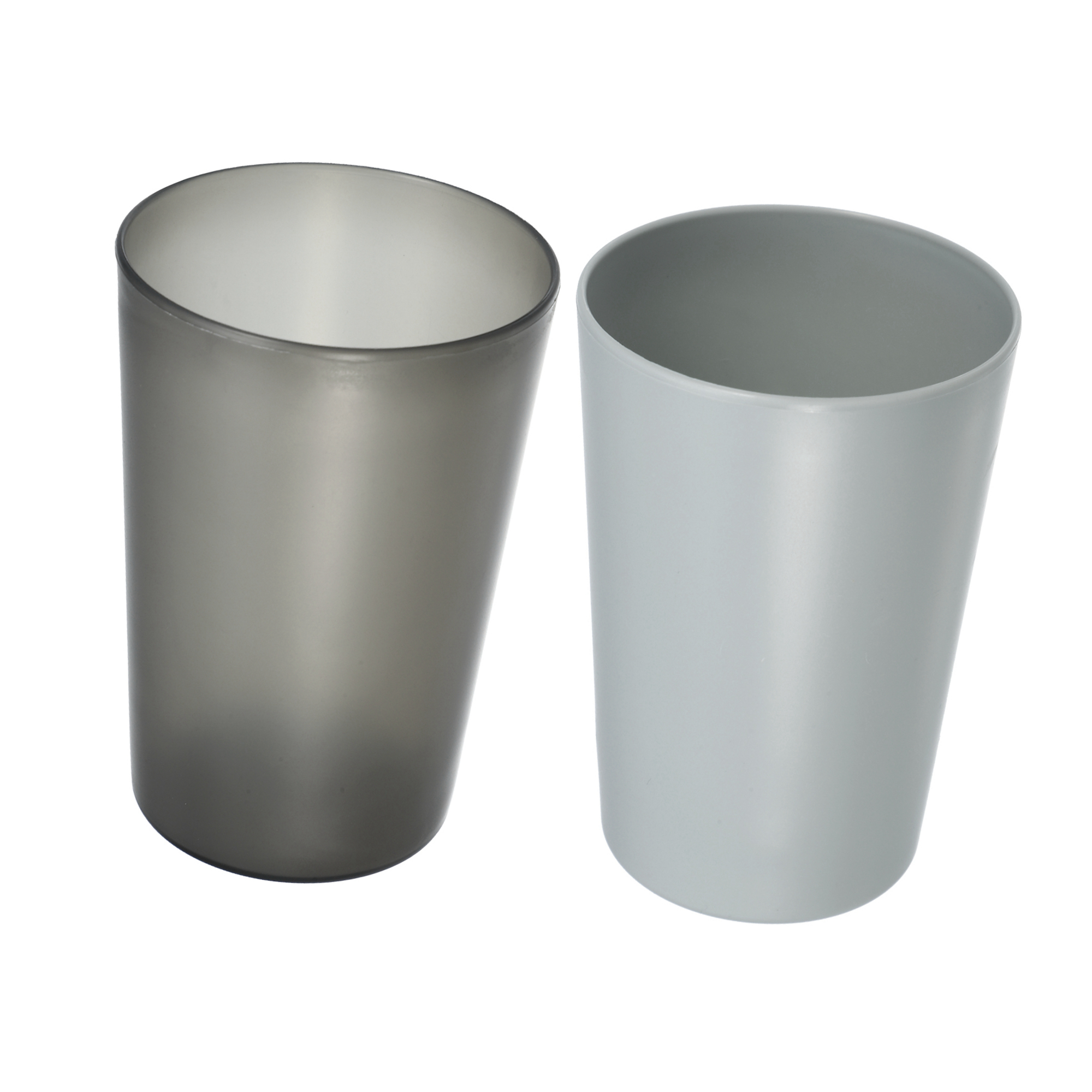 Unique Bargains 2Pcs Bathroom Toothbrush Tumblers PP Cup Color Gray Black 4.52"x3.03"
