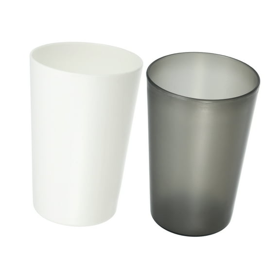 2pcs Bathroom Toothbrush Tumblers PP Cup for Bathroom Kitchen Color White Black 4.52''x3.03''
