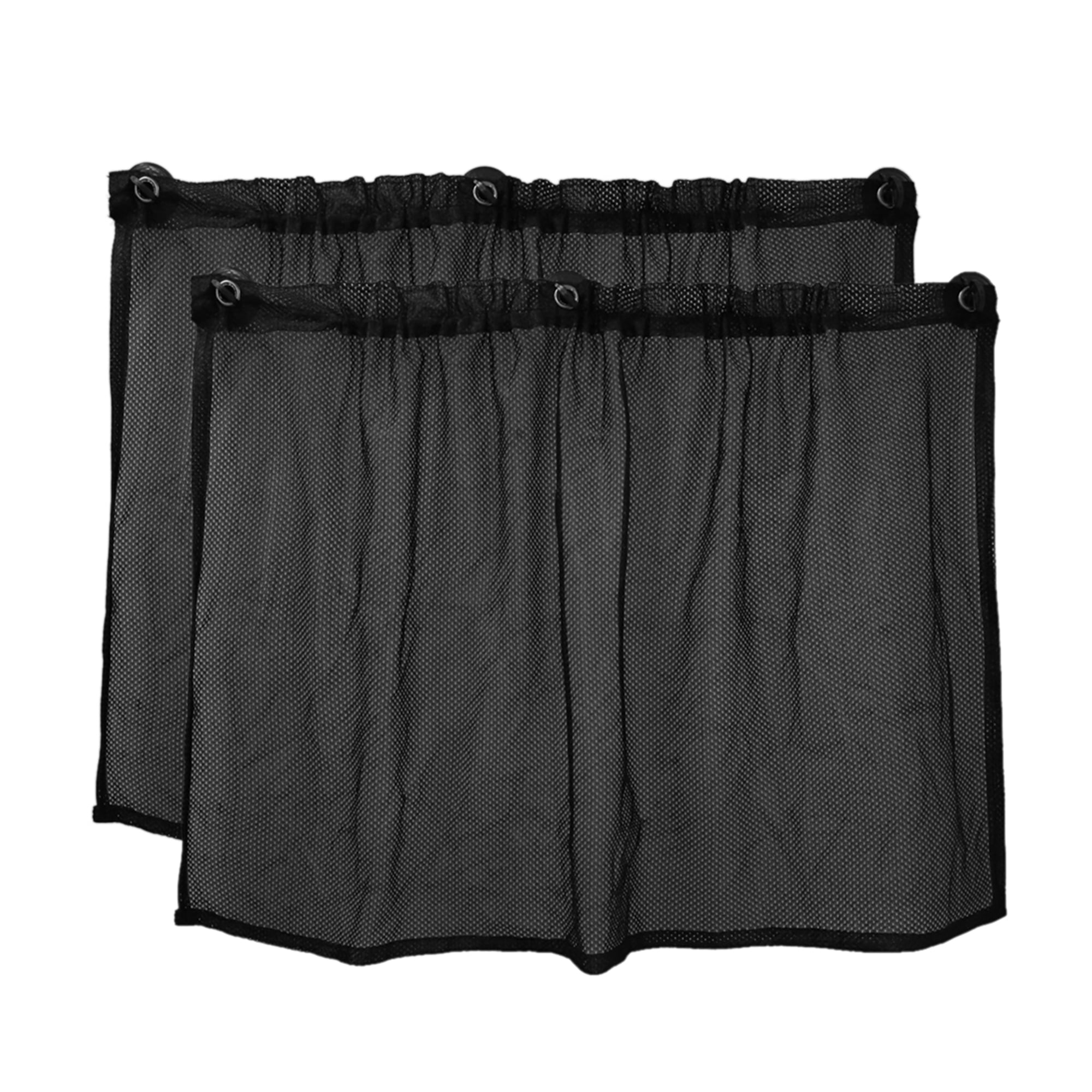 Unique Bargains 2Pcs Black Car Foldable SunShade Side Window Mesh Curtain Protection