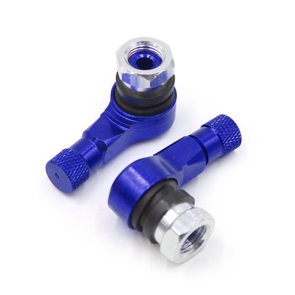 Unique Bargains 2Pcs Blue 90 Degree Angle Anti-leakage Tubeless Valve Stem w Cap for Motorcycle