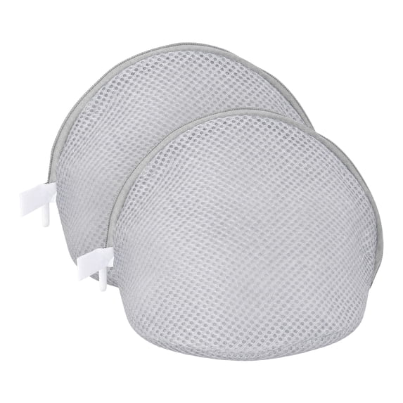Unique Bargains 2Pcs Mesh Lingerie Bra Laundry Wash Bags for Delicates Gray 7.1" x 6.3"