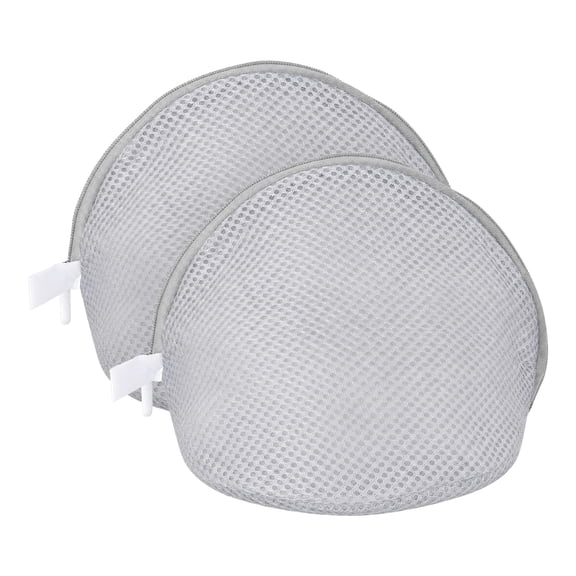 Unique Bargains 2Pcs Mesh Lingerie Bra Laundry Wash Bags for Delicates Gray 7.1" x 6.3"