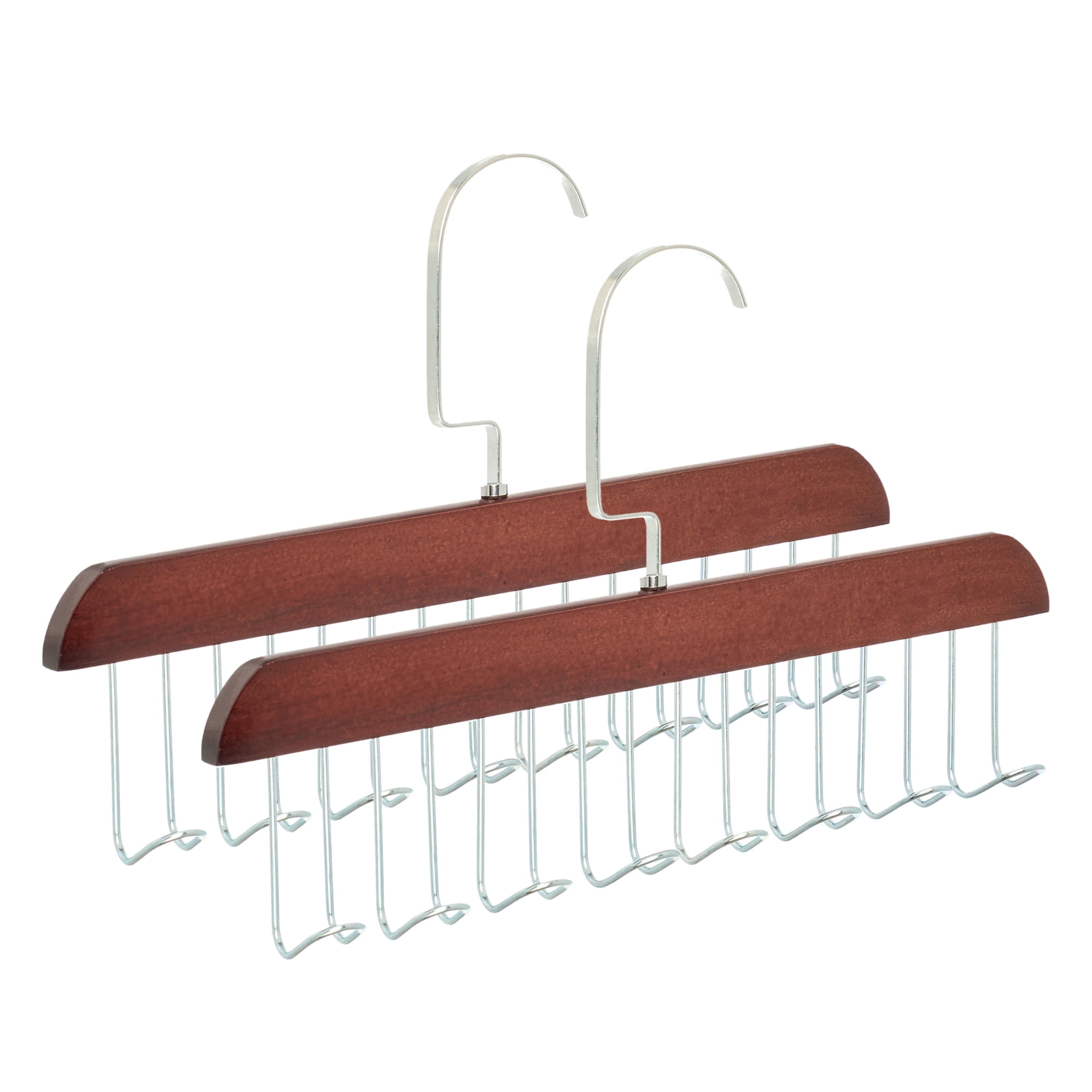 Unique Bargains 2Pcs Bra Wood Tank Top Hangers With 8 Hooks Vintage 11x7.1x0.5in