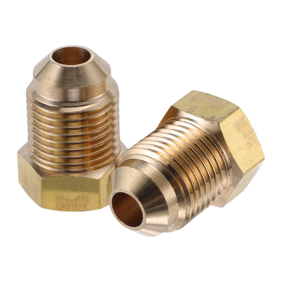 Unique Bargains 2Pcs Brass Pipe Fittings for Air Conditioning 3/8"SAE 1/4"SAE Female to Male Thread Adapter Brass Pipe Extension Joint Connectors