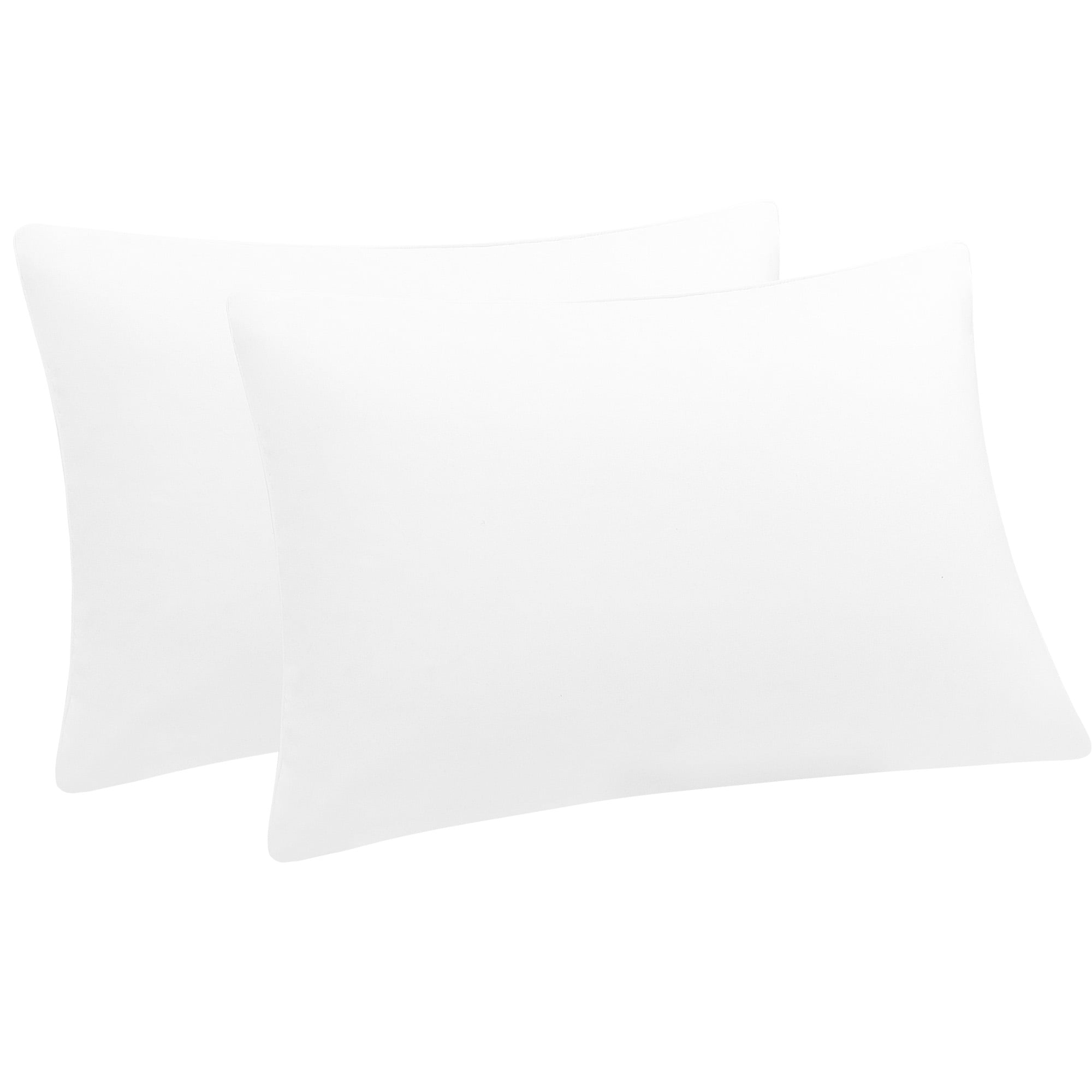 Unique Bargains 2Pcs Brushed Zipper Closure Microfiber Pillowcases White Queen