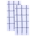 thumbnail image 1 of Unique Bargains 2Pcs Classic Plaid 100% Cotton Quick Dry Kitchen Towels Blue 25" x 15", 1 of 6