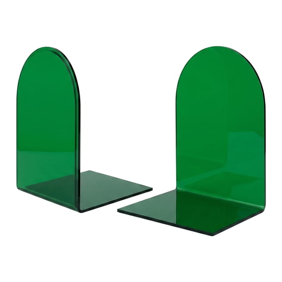 Unique Bargains 2Pcs Clear Acrylic Modern Non-Skid Bookends Song Bailv 4.7*3.9*6.1inch