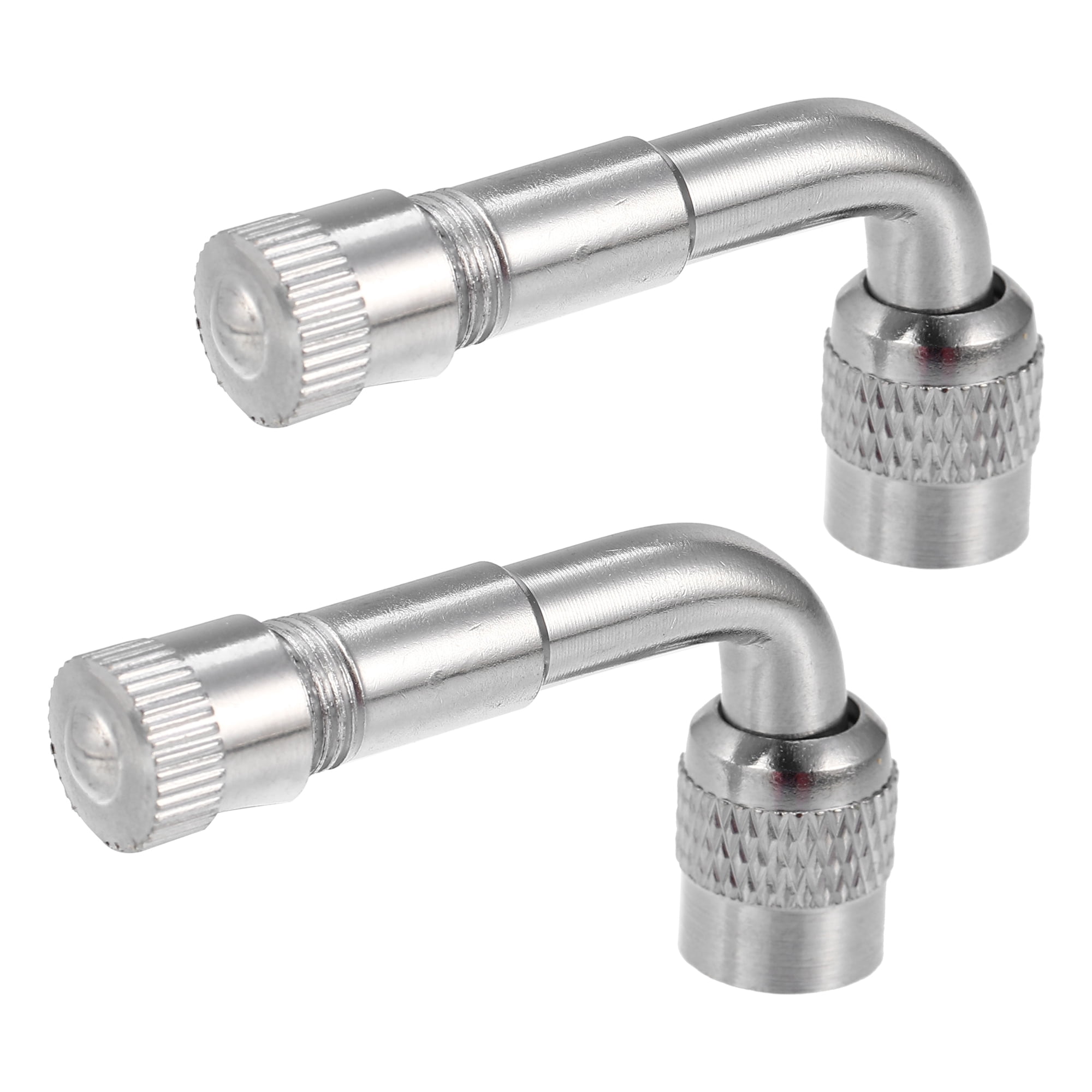 Unique Bargains 2Pcs Copper Nickel Plated Valve Caps for Cars Trucks Motorcycles Bikes