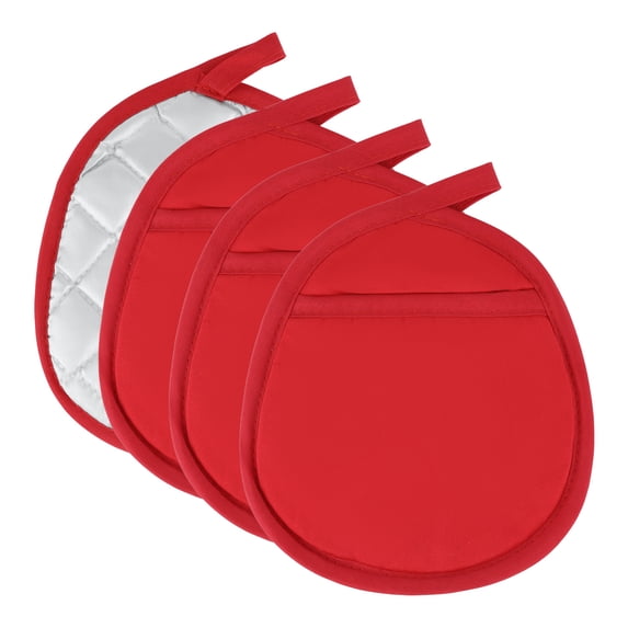 Unique Bargains 2Pcs Cotton Linen Pot Heat Resistant Trivets Hot Pads Red 4Pcs