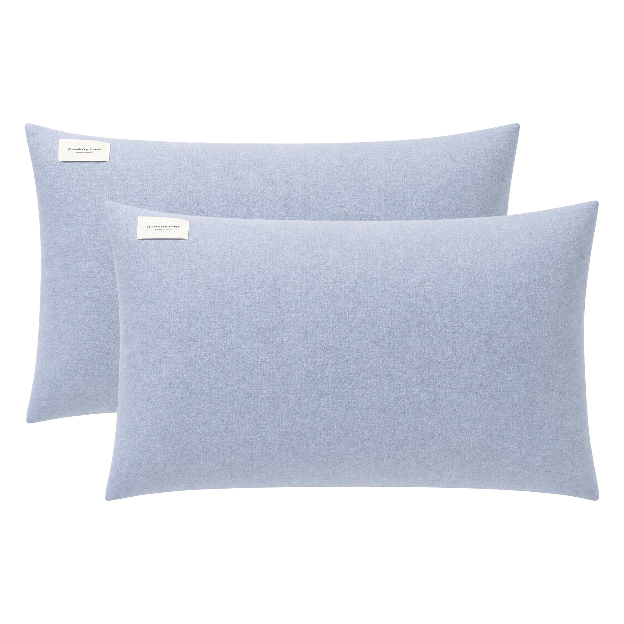 Unique Bargains 2Pcs Cotton Wrinkle Resistant Durable Pillowcase Queen Blue