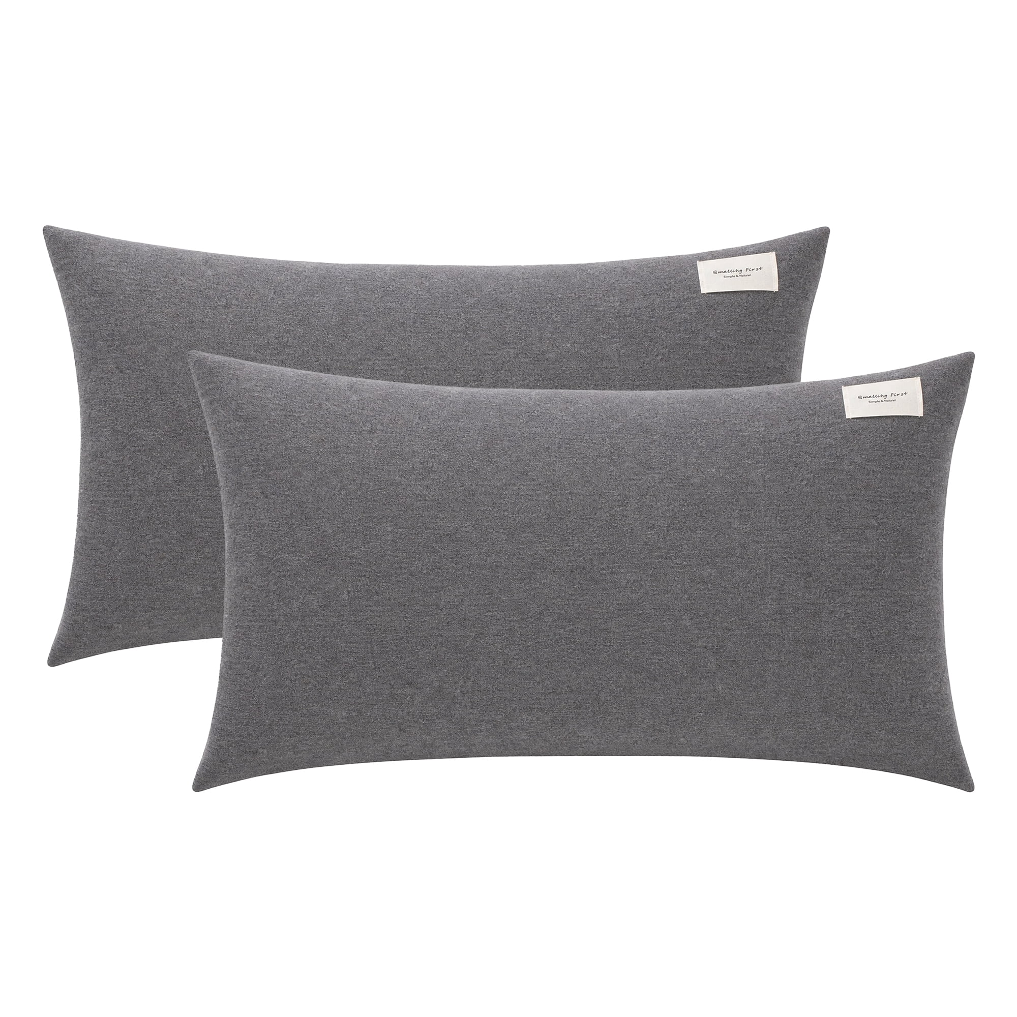 Unique Bargains 2Pcs Cotton Wrinkle Resistant Durable Pillowcase Queen Gray C