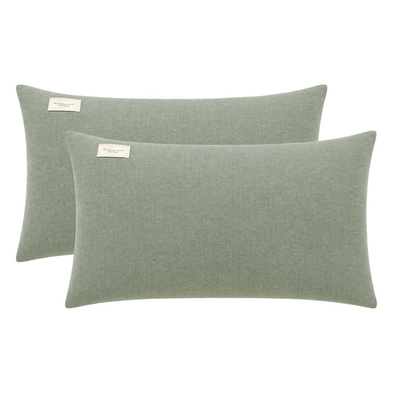 Unique Bargains 2Pcs Cotton Wrinkle Resistant Durable Pillowcase Queen Green
