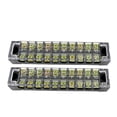 thumbnail image 1 of Unique Bargains 2Pcs Cover Screw Terminal Strip 600V 15A Barrier Block 10 Position, 1 of 1