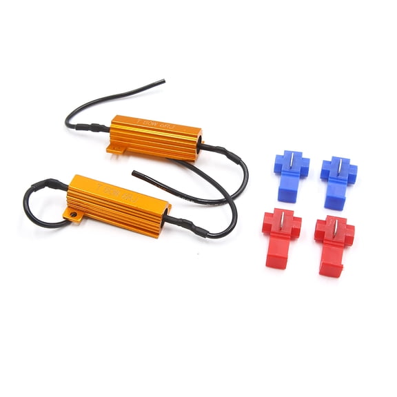 Unique Bargains 2Pcs Decoder No Error Free Load Resistor 50W 6RJ LED Headlight Canbus for Car