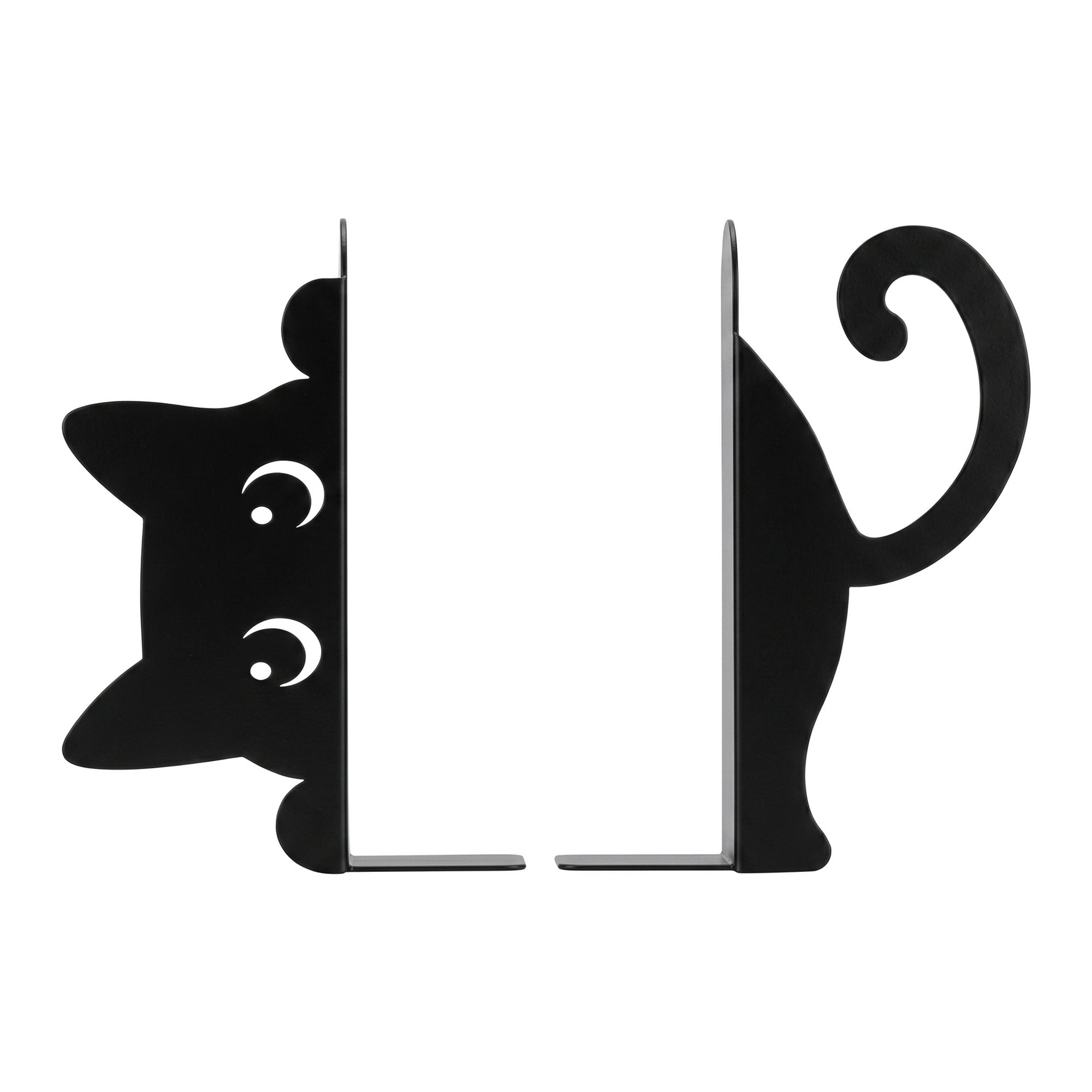 Unique Bargains 2Pcs Decorative Cartoon Metal Bookends Black 3.9*1.2*5.9inch
