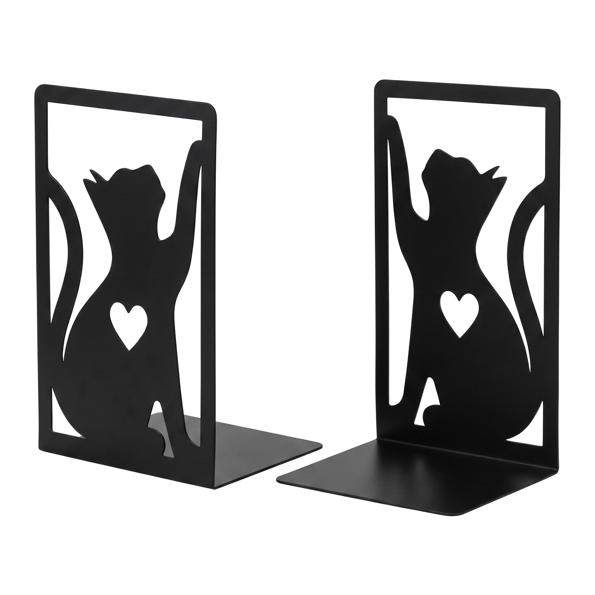 Unique Bargains 2Pcs Decorative Cartoon Metal Bookends Black 4.2*3.5*7.1inch