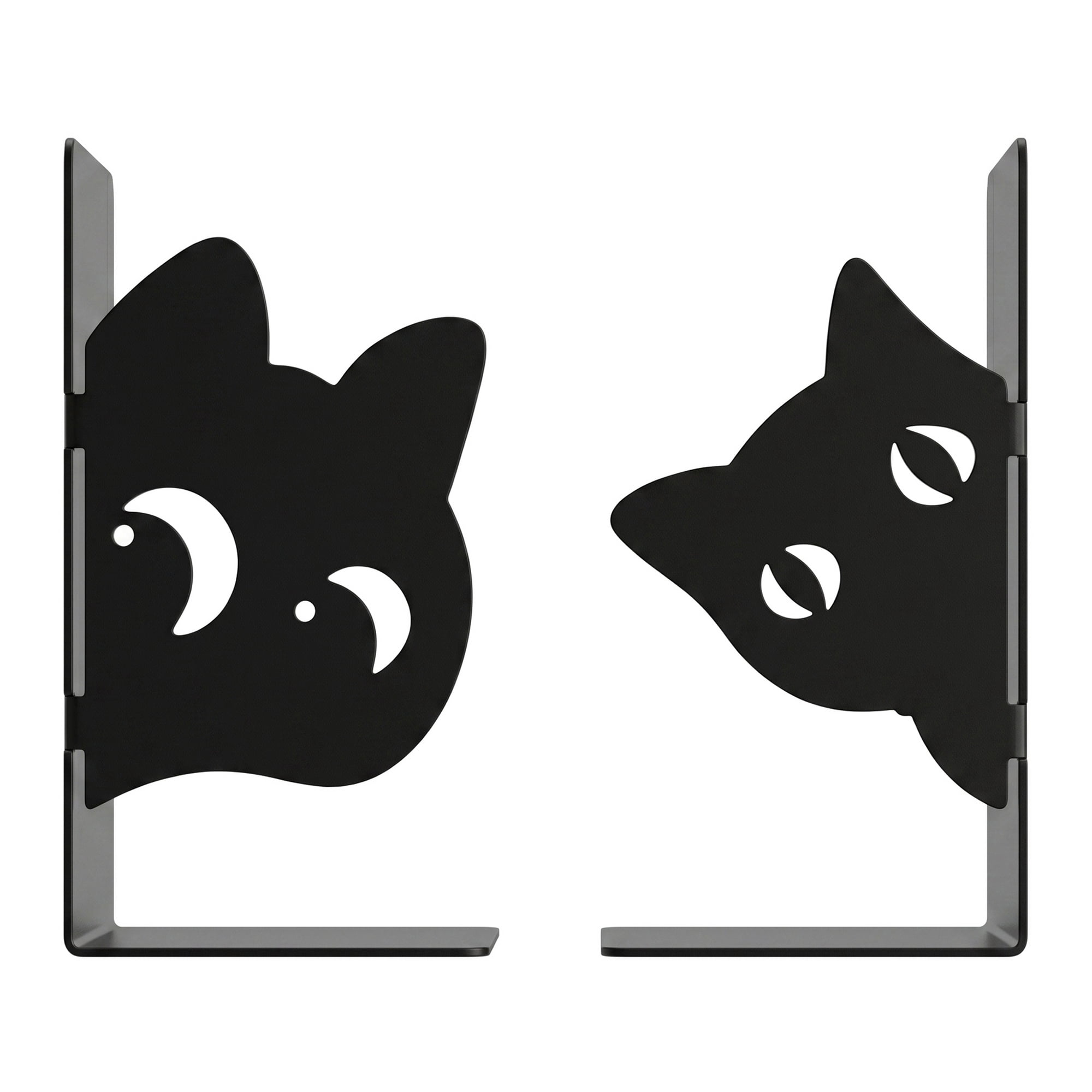 Unique Bargains 2Pcs Decorative Cartoon Metal Bookends Black 4.7*6.7*6.7inch