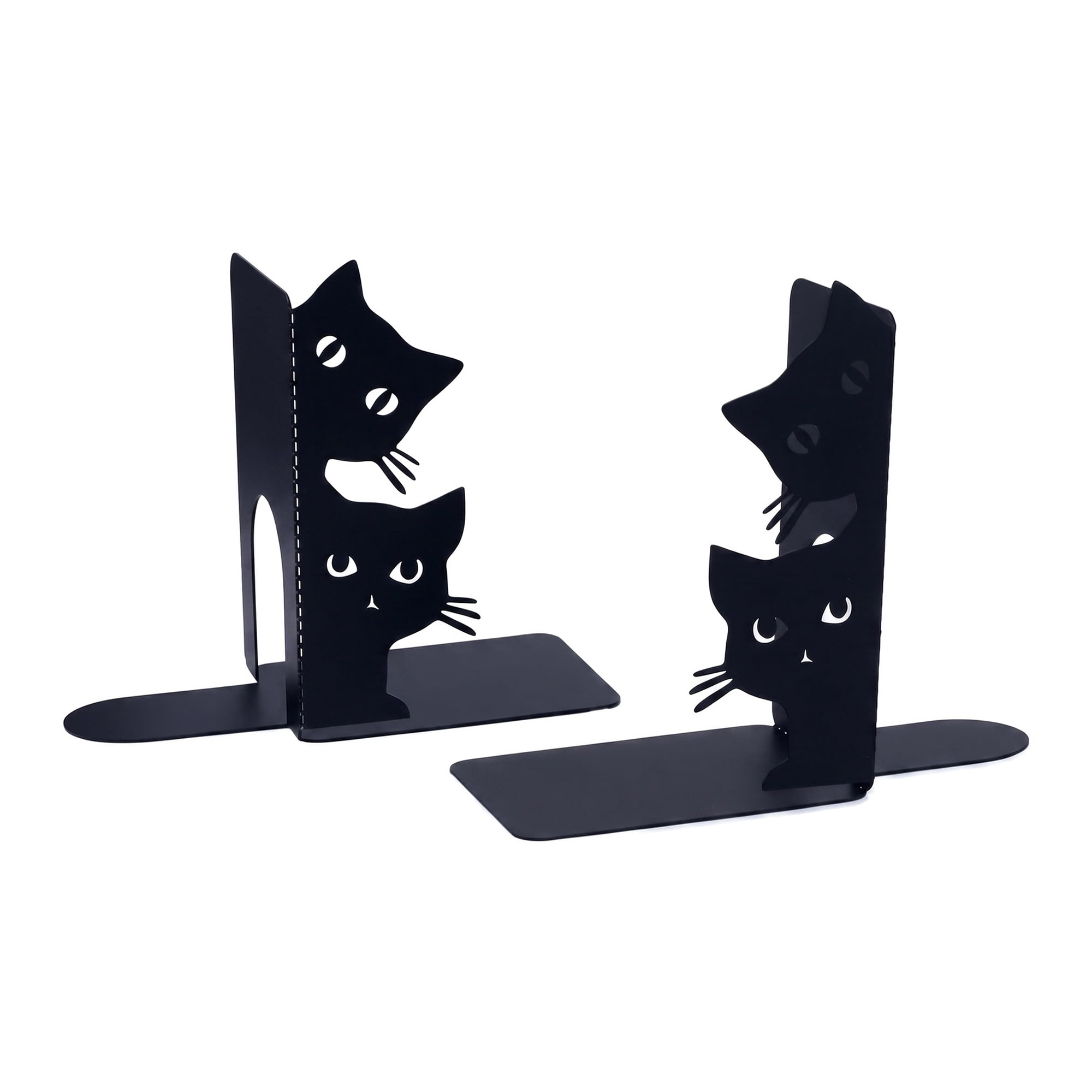 Unique Bargains 2Pcs Decorative Cartoon Metal Bookends Black 6.2*3.1*10.2inch