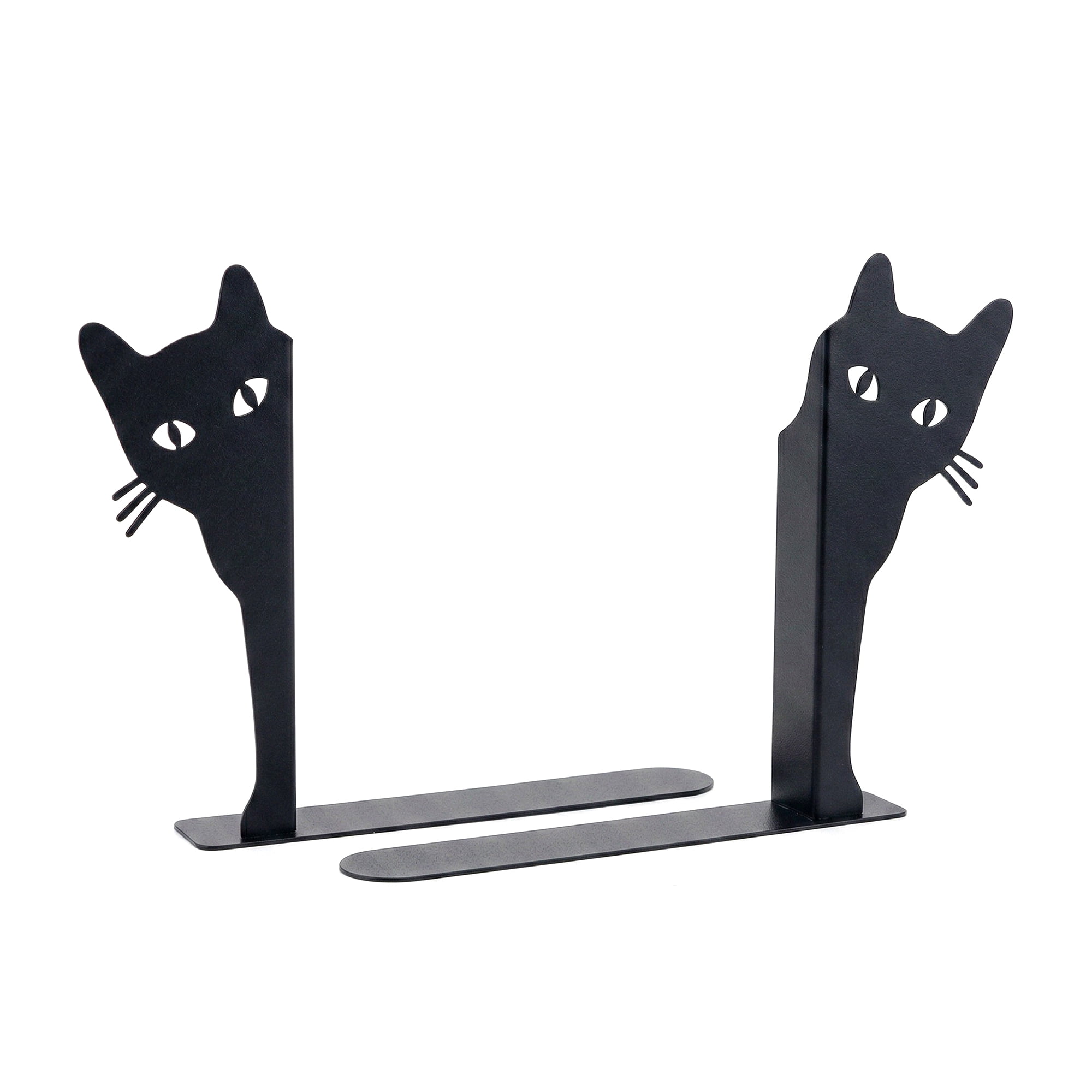 Unique Bargains 2Pcs Decorative Cartoon Metal Bookends Black 7.5*1.2*6.3inch