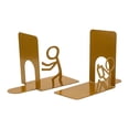 thumbnail image 1 of Unique Bargains 2Pcs Decorative Metal Minimalist Humanoid Book Ends Gold 3.1*2.5*7.7inch, 1 of 5