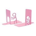 thumbnail image 1 of Unique Bargains 2Pcs Decorative Metal Minimalist Humanoid Book Ends Pink 3.1*2.5*7.7inch, 1 of 5