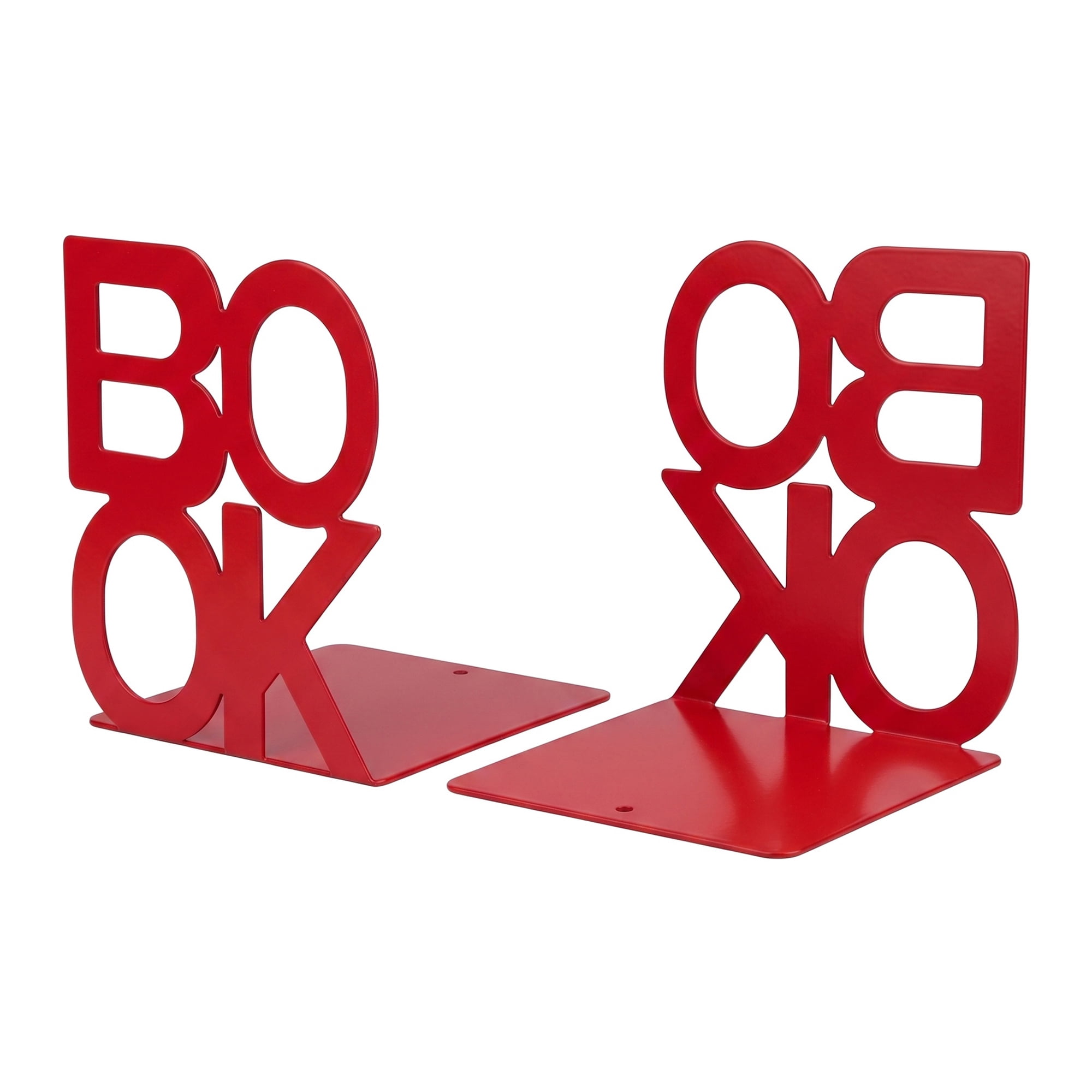 Unique Bargains 2Pcs Decorative Metal Tree Style Book Ends Red 5.3*4.9*5.5inch