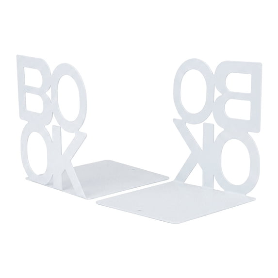 Unique Bargains 2Pcs Decorative Metal Tree Style Book Ends White 5.3*4.9*5.5inch