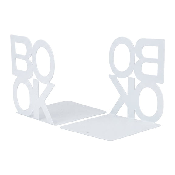 Unique Bargains 2Pcs Decorative Metal Tree Style Book Ends White 5.3*4.9*5.5inch