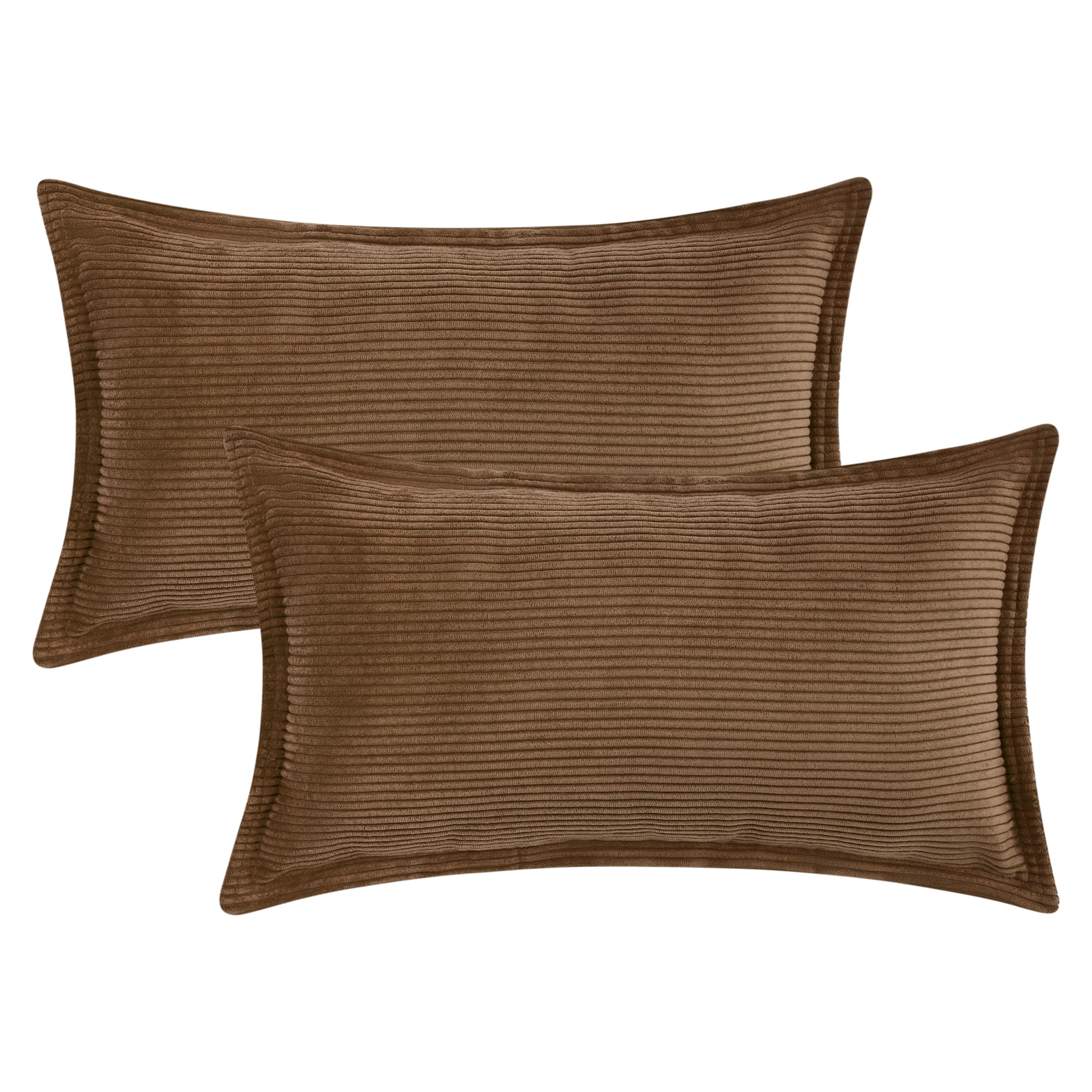 Unique Bargains 2Pcs Decorative Throw Pillow Covers for Couch Bed Brown 12" x 20"