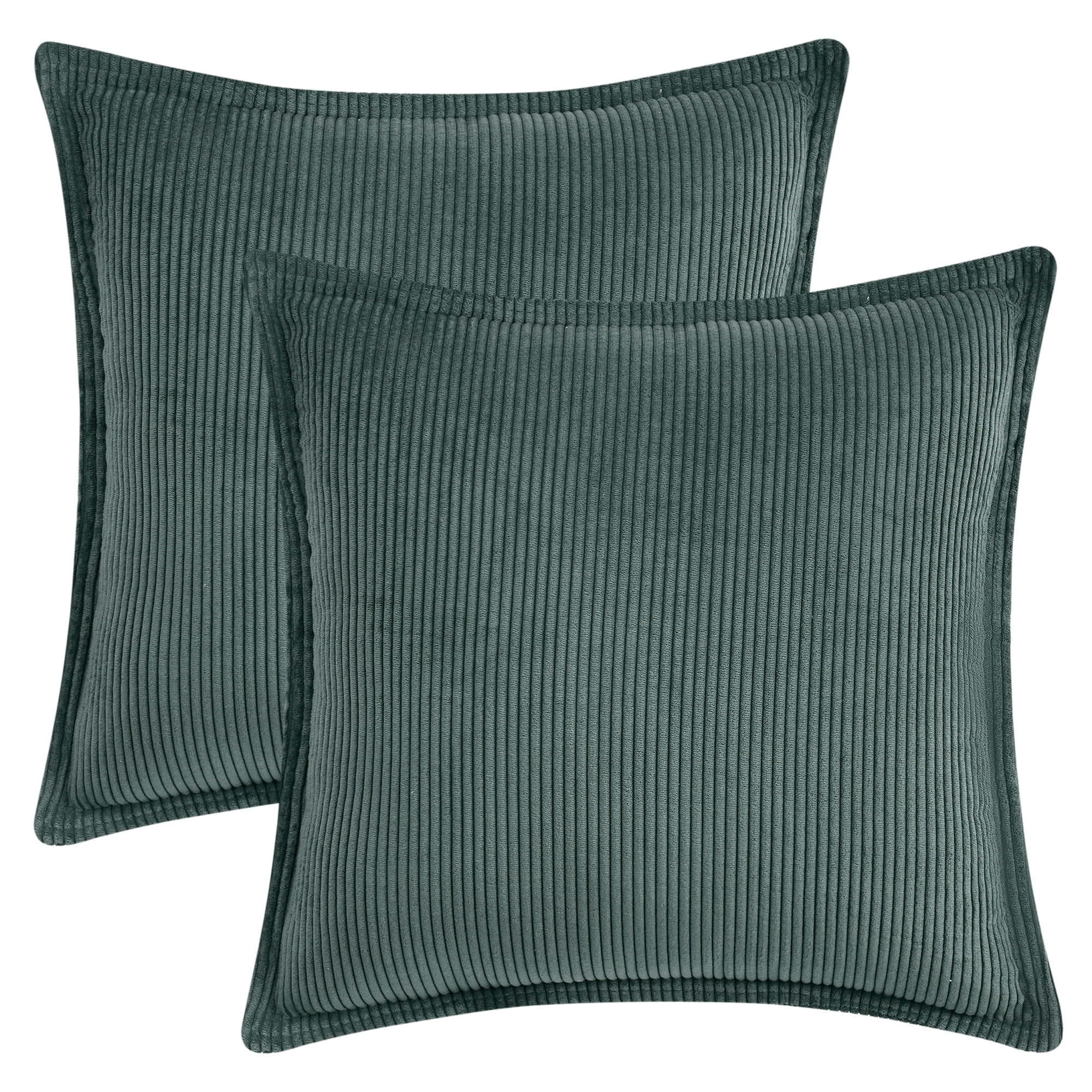 Unique Bargains 2Pcs Decorative Throw Pillow Covers for Couch Bed Dark Green 20" x 20"