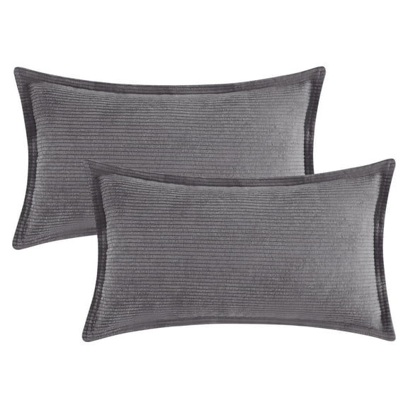 Unique Bargains 2Pcs Decorative Throw Pillow Covers for Couch Bed Grey 12" x 20"