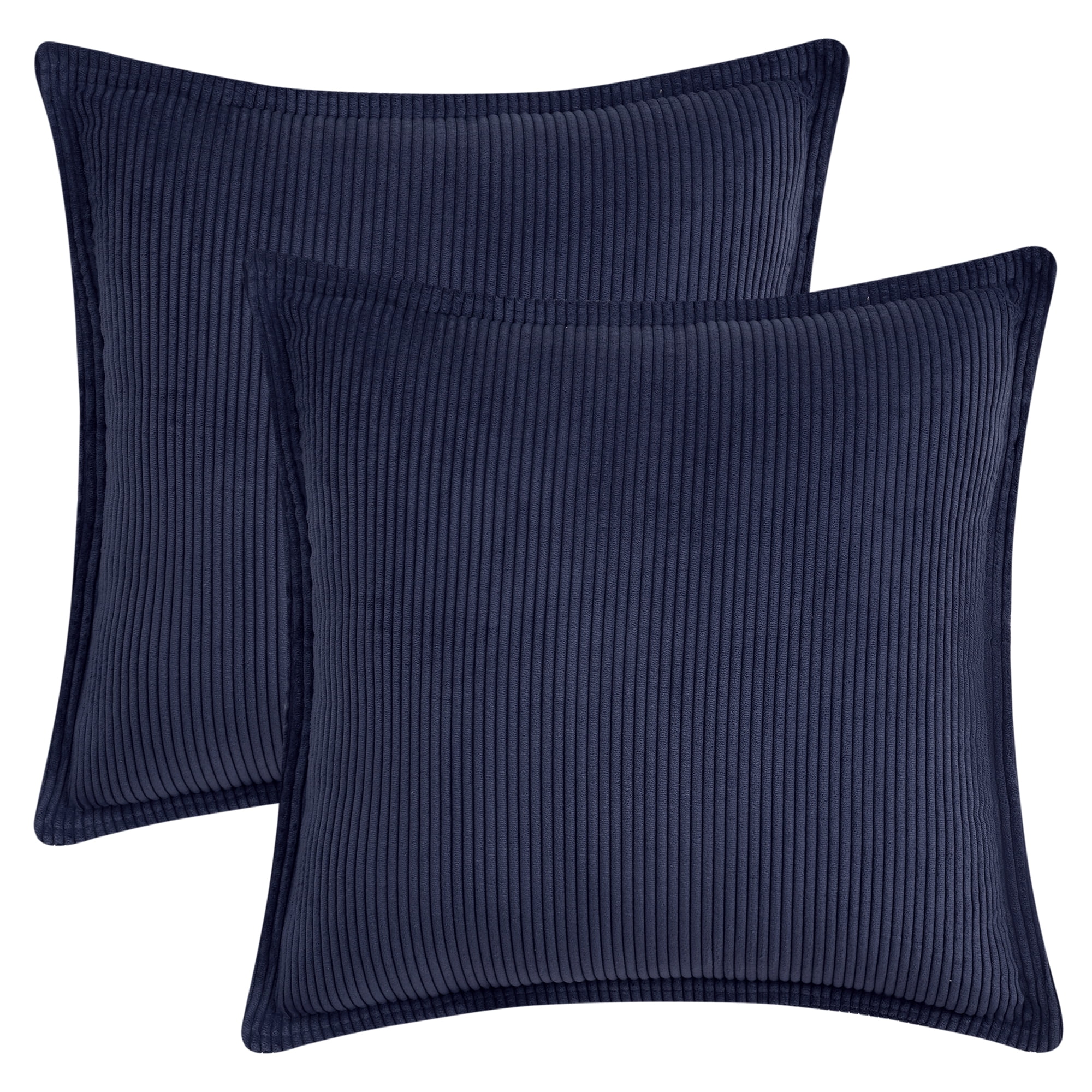 Unique Bargains 2Pcs Decorative Throw Pillow Covers for Couch Bed Navy Blue 18" x 18"