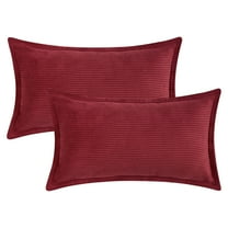 Unique Bargains 2Pcs Decorative Throw Pillow Covers for Couch Bed Red 12" x 20"