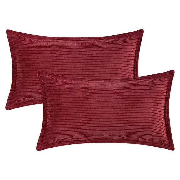 Unique Bargains 2Pcs Decorative Throw Pillow Covers for Couch Bed Red 12" x 20"
