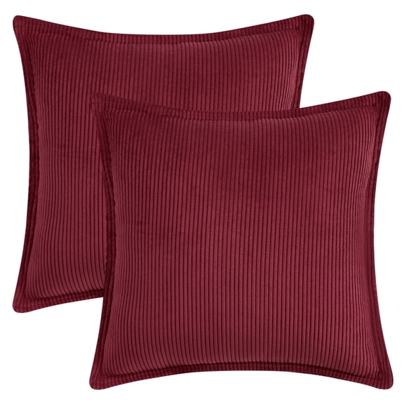 Unique Bargains 2Pcs Decorative Throw Pillow Covers for Couch Bed Red 20" x 20"