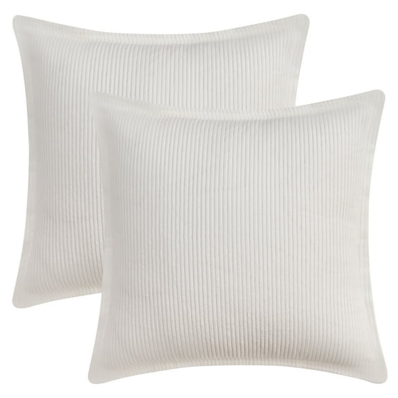 Unique Bargains 2Pcs Decorative Throw Pillow Covers for Couch Bed White 18" x 18"