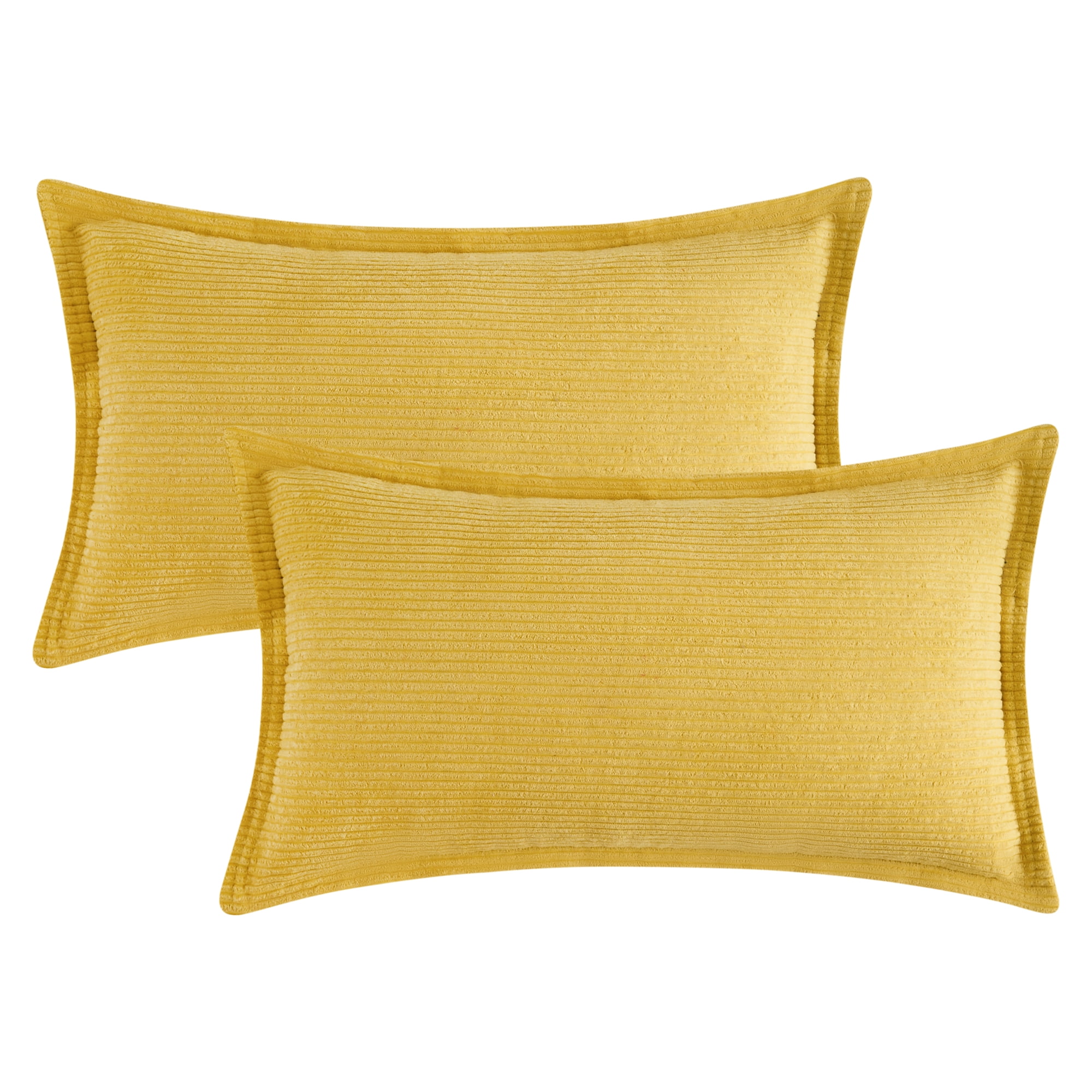 Unique Bargains 2Pcs Decorative Throw Pillow Covers for Couch Bed Yellow 12" x 20"