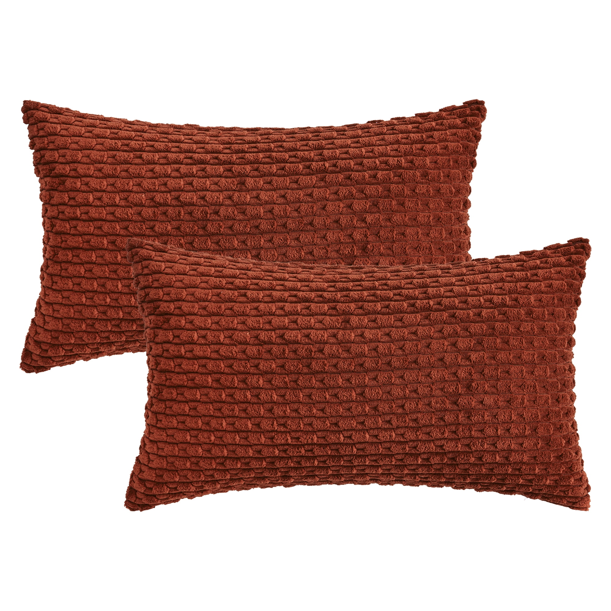 Unique Bargains 2Pcs Decorative Throw Pillow Covers for Sofa Dark Orange 12" x 20"